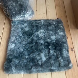 pair of ANTHROPOLOGIE Luxe sculpted faux fur pillow covers